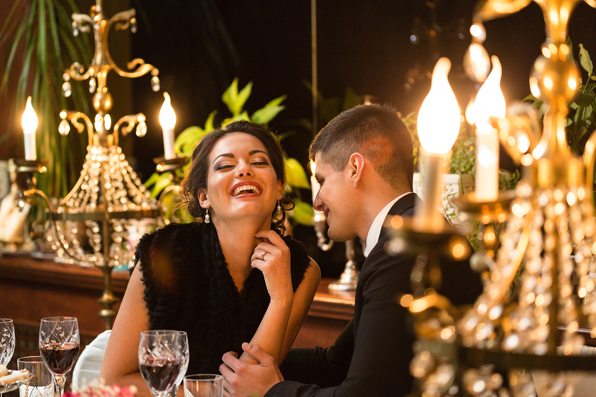 Couple at restaurant