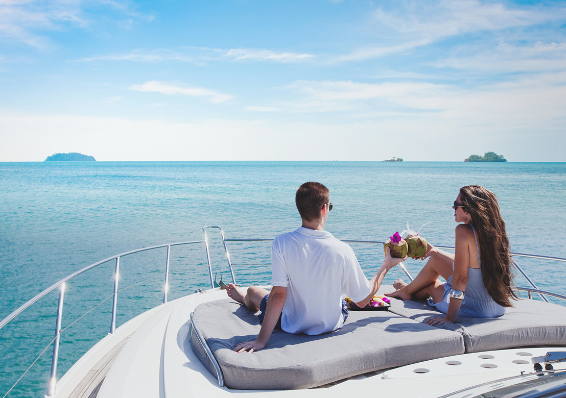 Couple in private jet